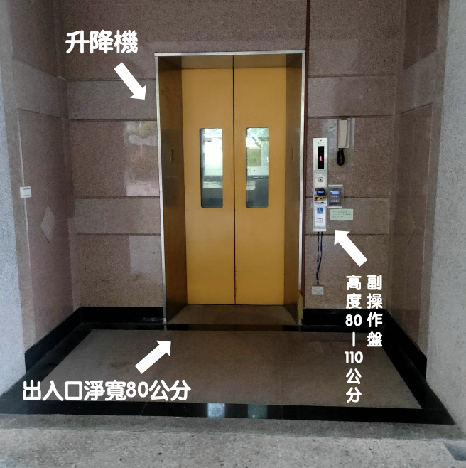 無障礙電梯出入口淨寬80公分
